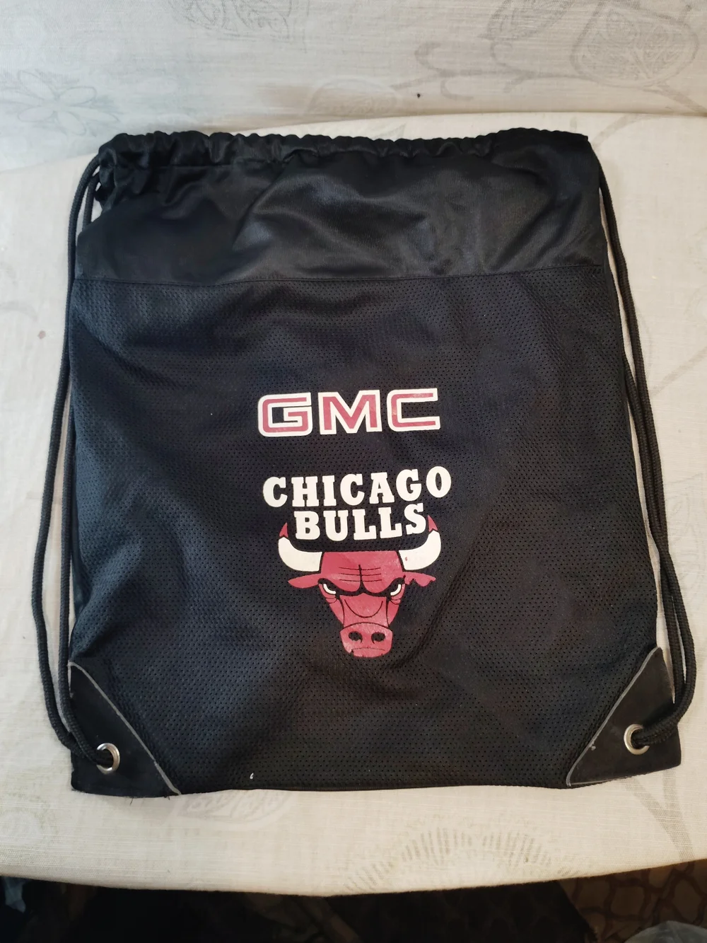 GMC Chicago Bulls Black Drawstring Backpack